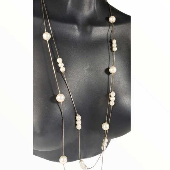 Liquid Gold Chain with Pearls Necklace - Picture 1 of 3
